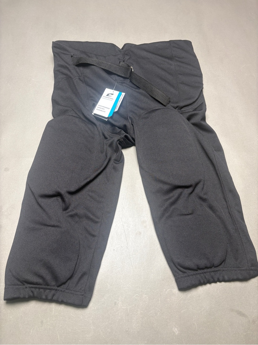 Black Padded Men's Football Pad Protective Pants with Adjustable Waist Large NWT